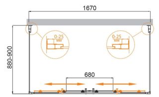 Душевой уголок CEZARES MOLVENO-AH-2/2-170/90-C-Cr-IV